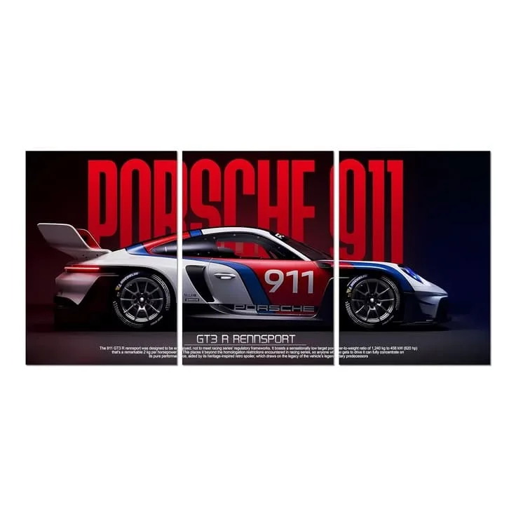 Porsche 911 GT3 RS Split Poster